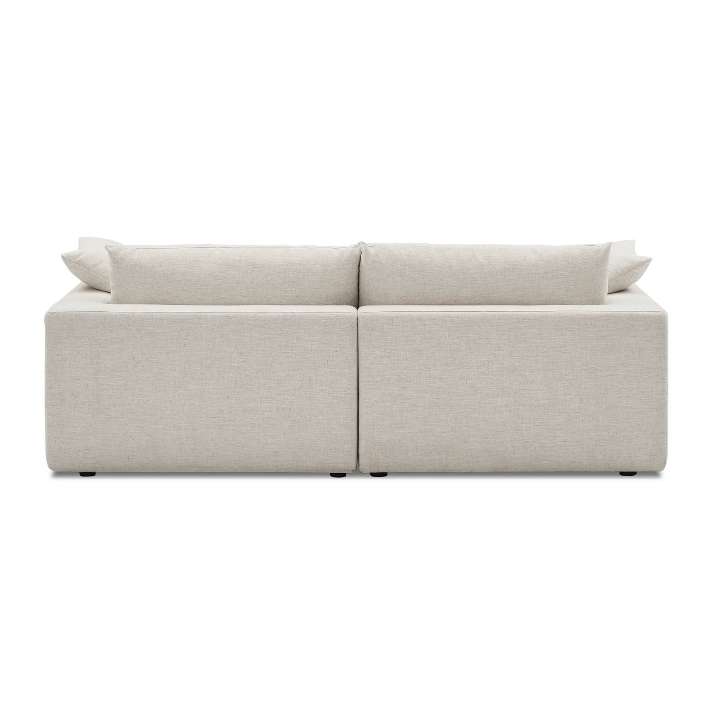 Duke 84" Deep Seat Sectional Sofa With Ottoman, 2 Seater, White