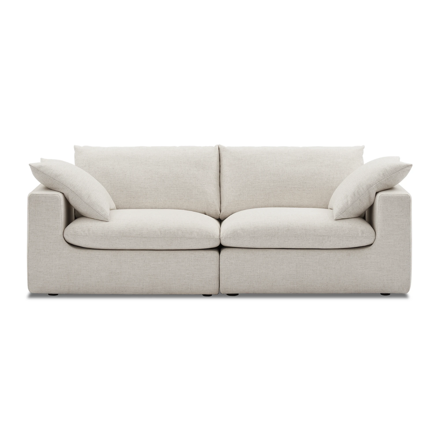 Duke 84" Deep Seat Sectional Sofa, 2 Seater, White