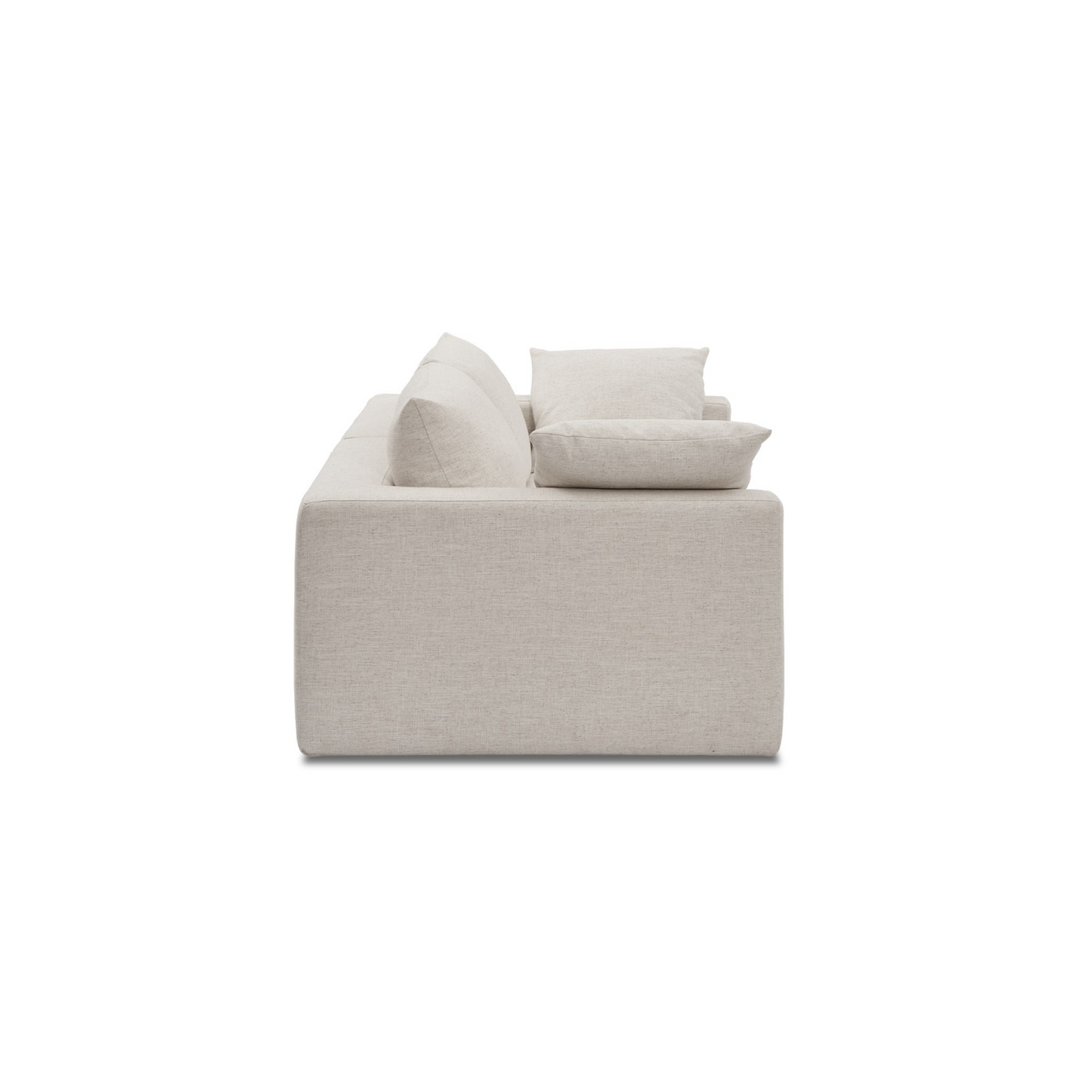 Duke 84" Deep Seat Sectional Sofa, 2 Seater, White