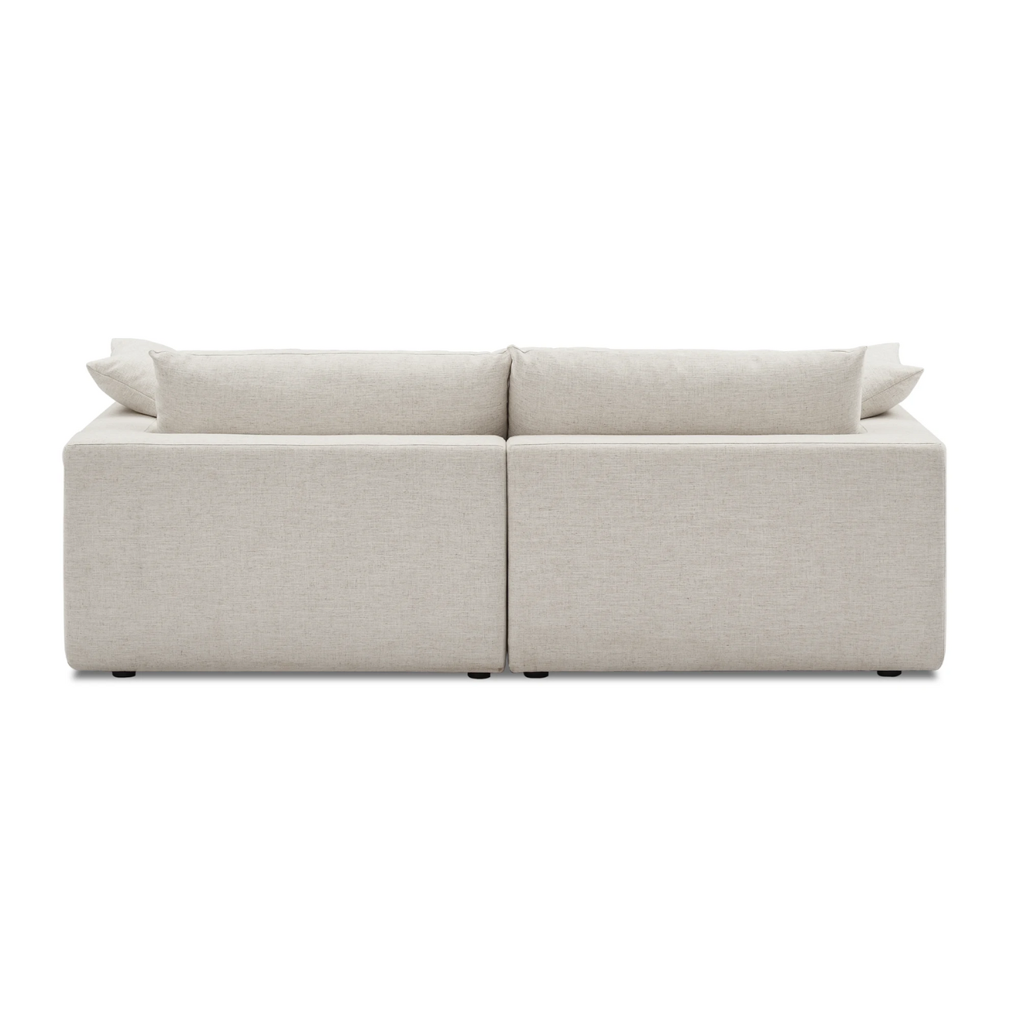 Duke 84" Deep Seat Sectional Sofa, 2 Seater, White