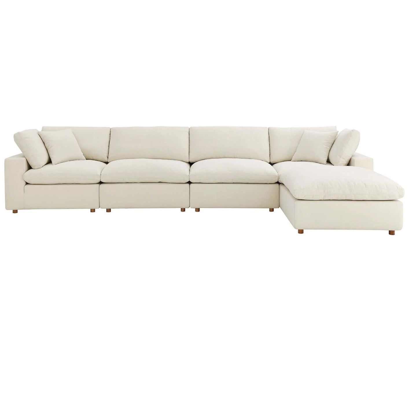 Haven 4 Seater Sectional Sofa With Ottoman, Beige