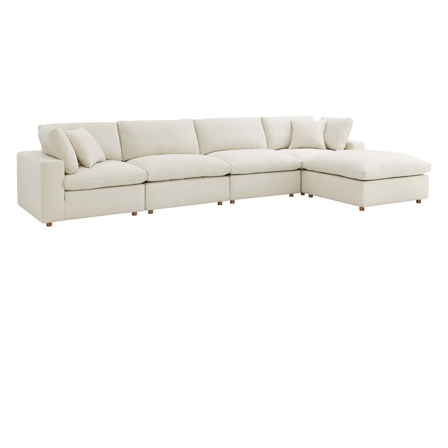 Haven 4 Seater Sectional Sofa With Ottoman, Beige