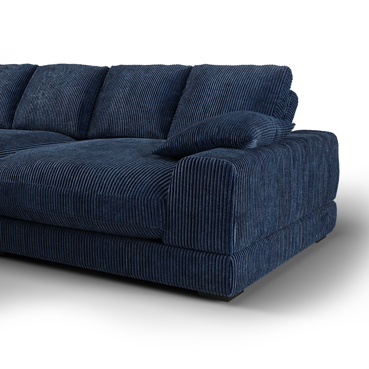 Aurelle Home 106" Reversible Contemporary Deep Seat Sectional Sofa, Navy Blue