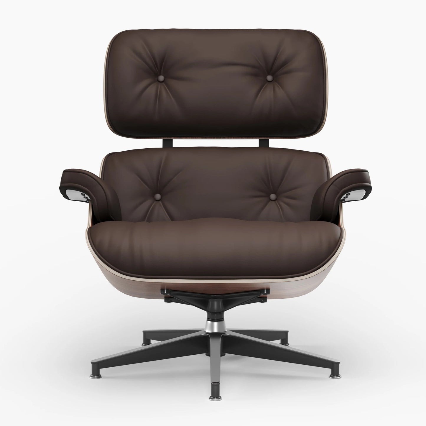 Vita Leather Lounge Chair & Ottoman, Brown
