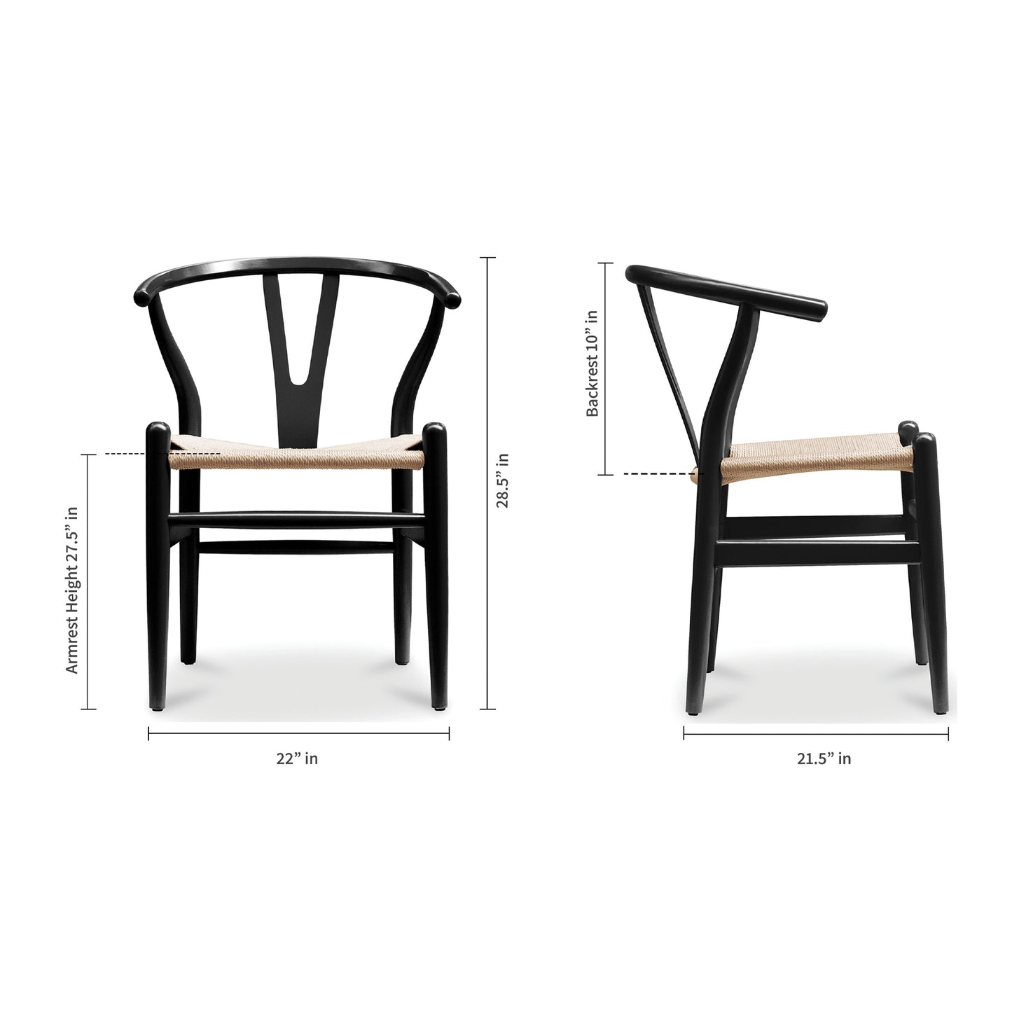Y Dining Chair, Black