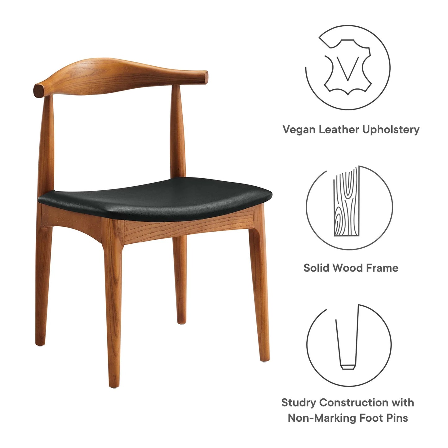 Leone Dining Chair, Walnut
