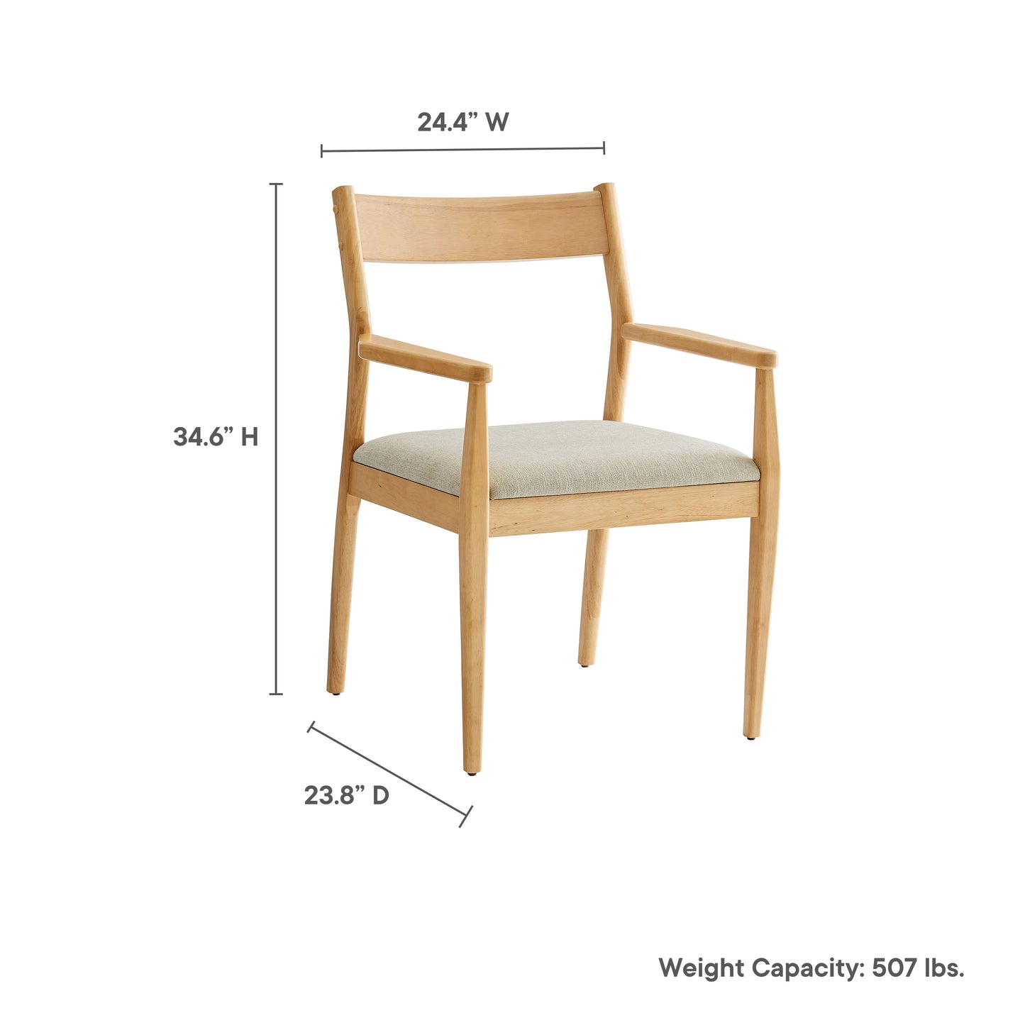 Jaiden Fabric Dining Chair, Natural