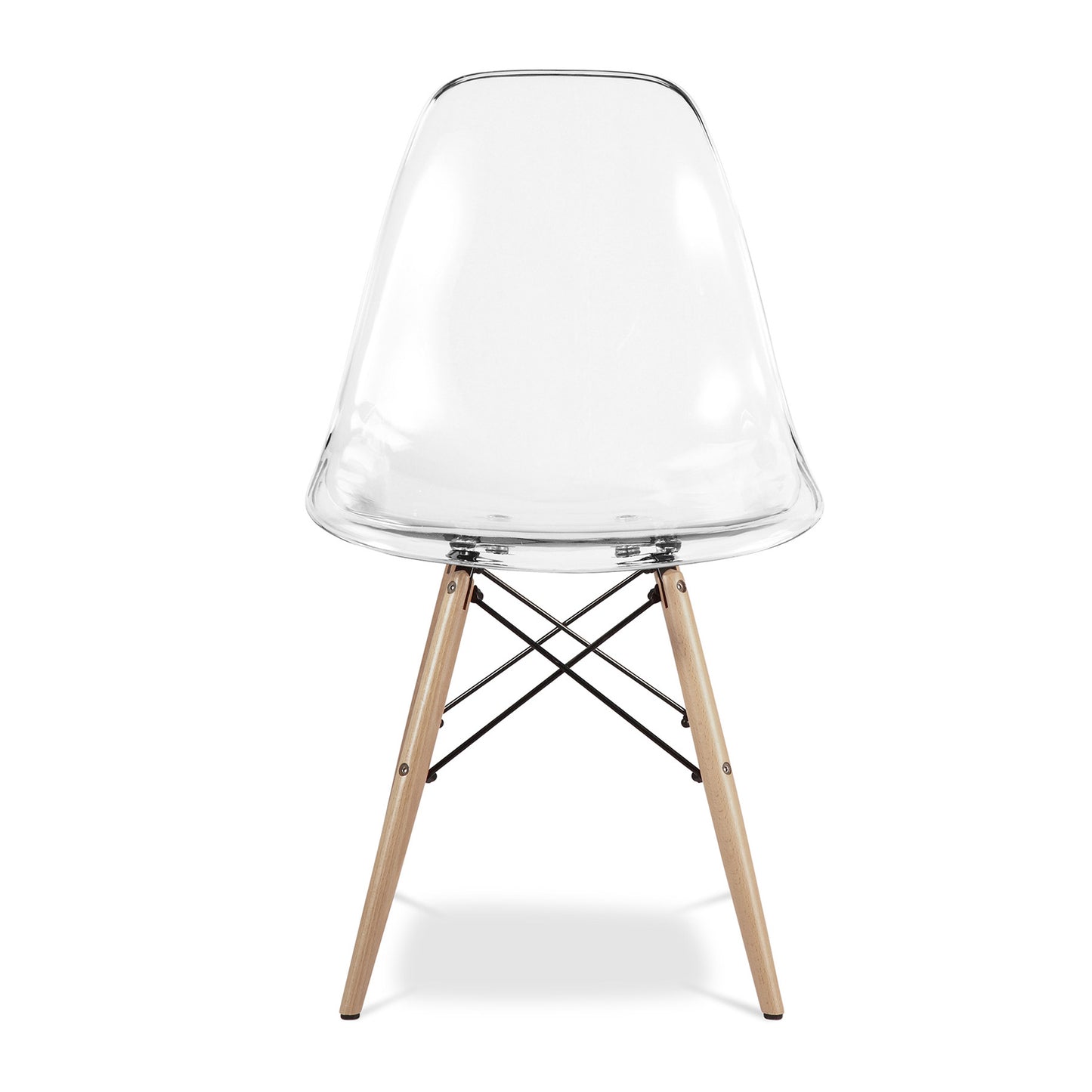 Eiffel Chair With Wood Legs, Clear