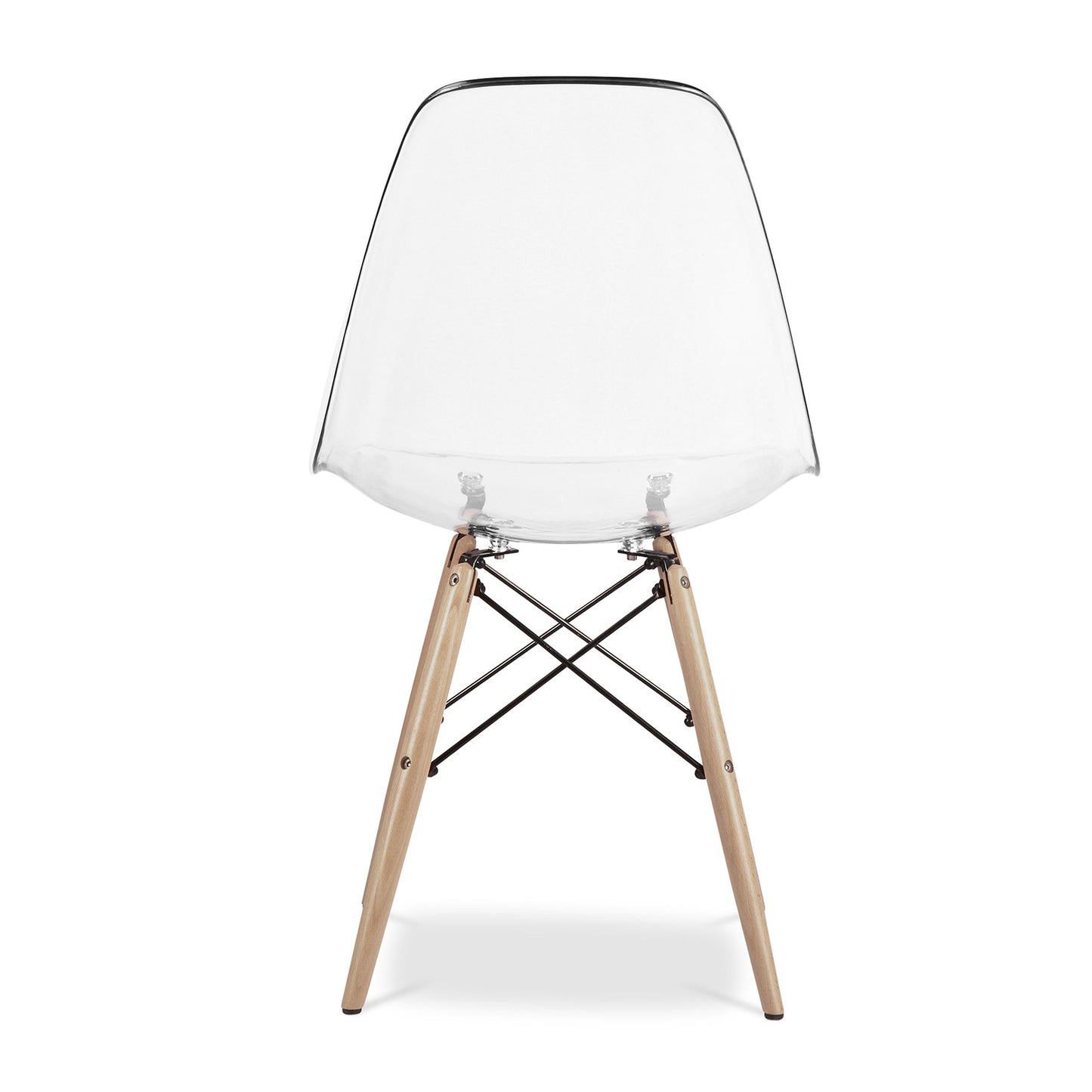 Eiffel Chair With Wood Legs, Clear
