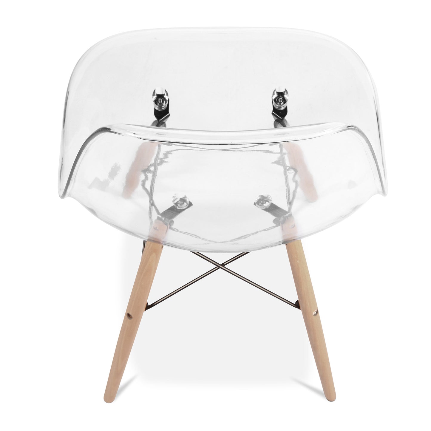 Eiffel Chair With Wood Legs, Clear