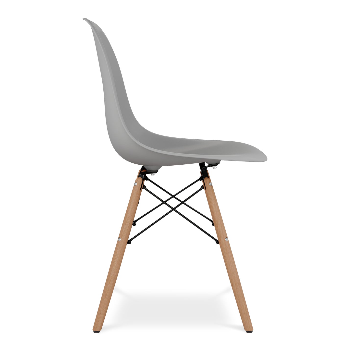 Eiffel Chair With Wood Legs, Gray