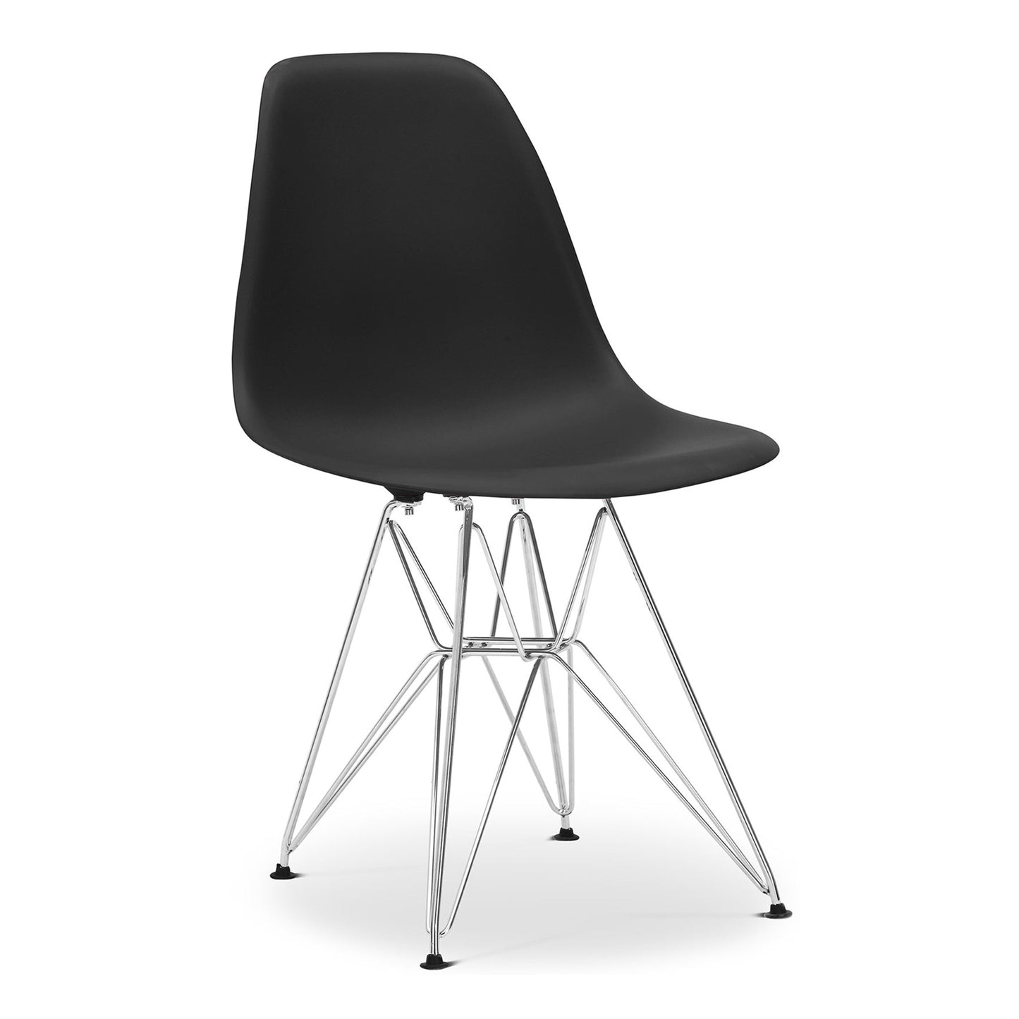 Eiffel Chair With Steel Legs, Black