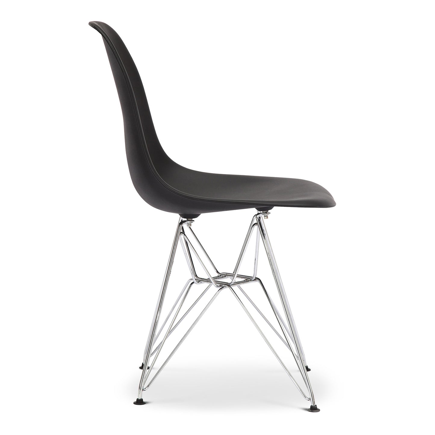 Eiffel Chair With Steel Legs, Black
