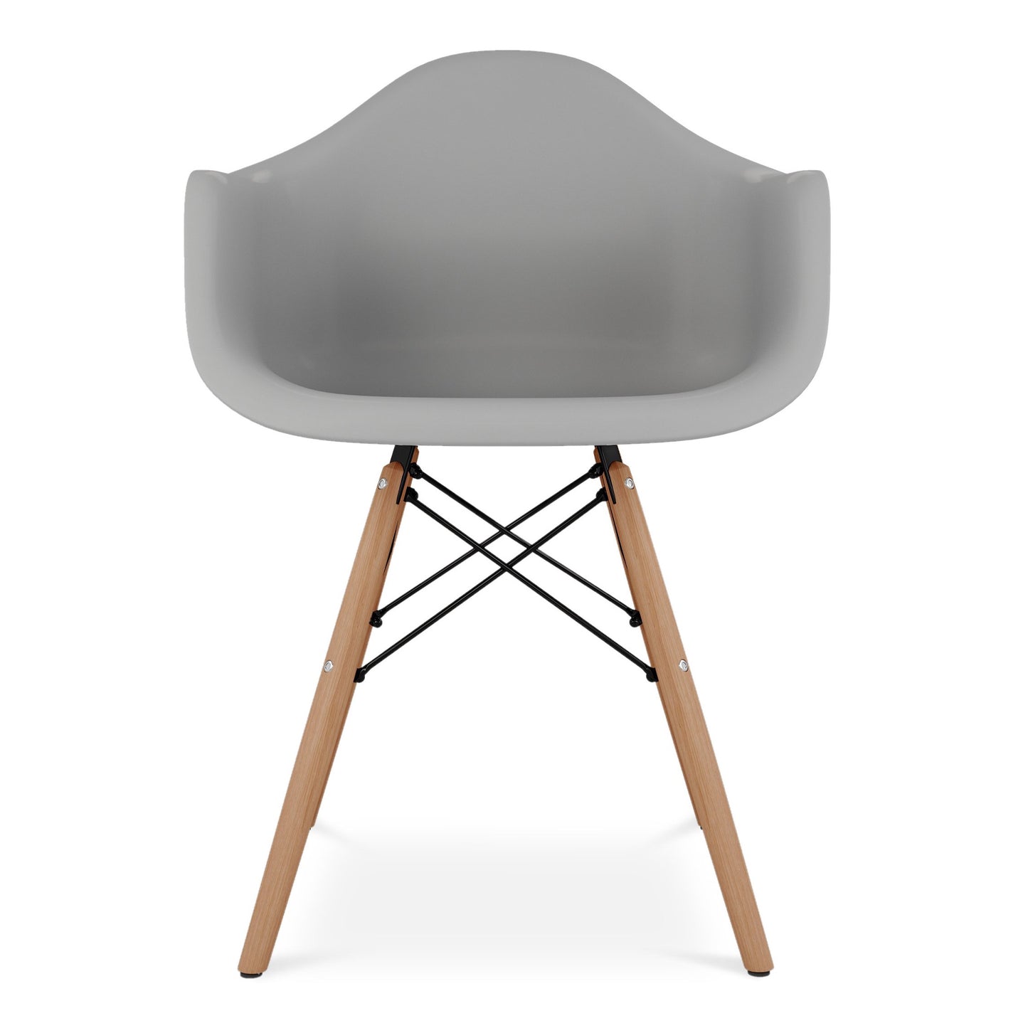 Eiffel Armchair With Wood Legs, Gray