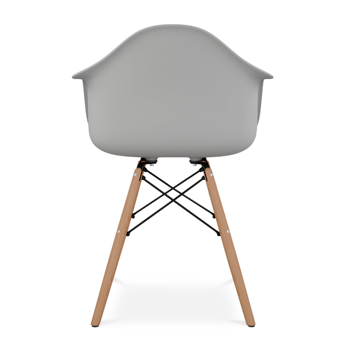 Eiffel Armchair With Wood Legs, Gray
