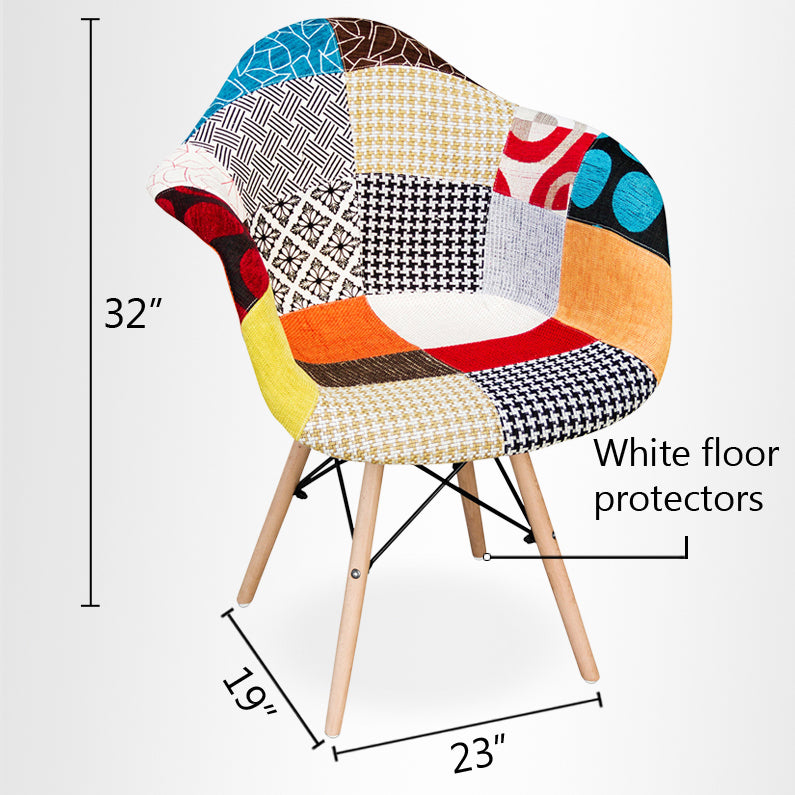 Eiffel Armchair With Wood Legs, Multi
