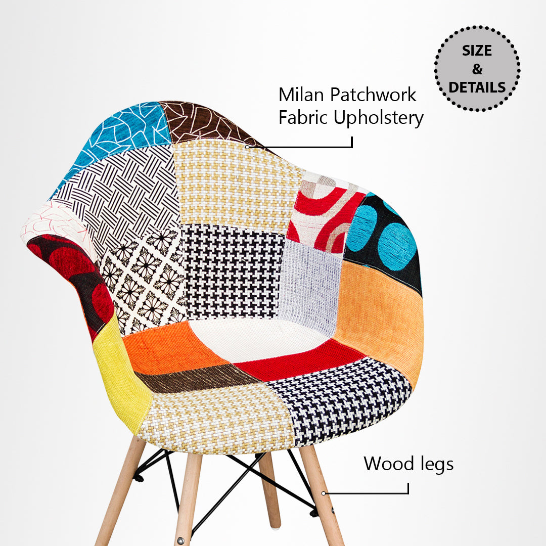 Eiffel Armchair With Wood Legs, Multi