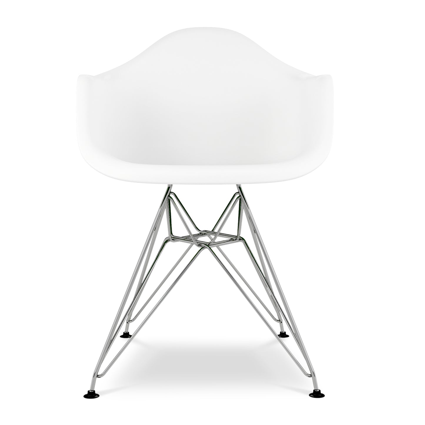 Eiffel Armchair With Steel Legs, White
