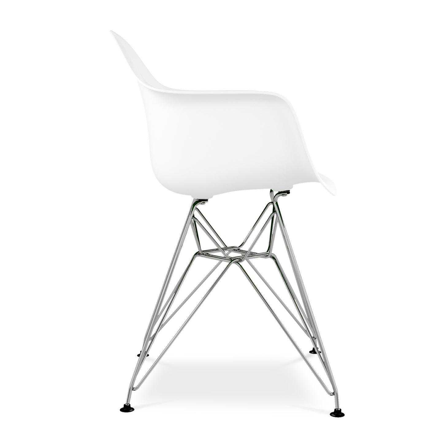 Eiffel Armchair With Steel Legs, White