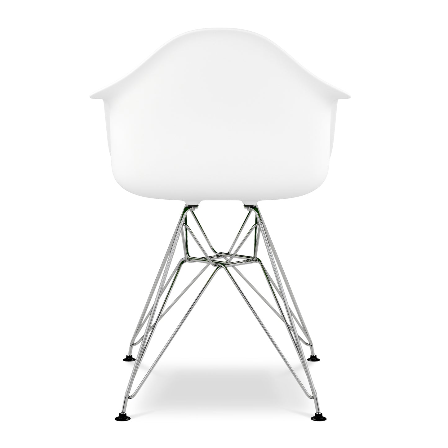 Eiffel Armchair With Steel Legs, White