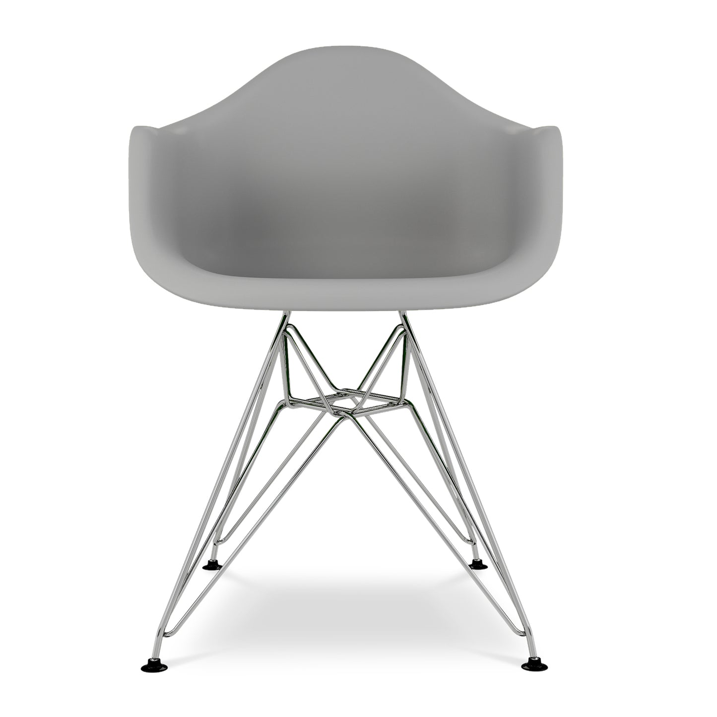 Eiffel Armchair With Steel Legs, Gray
