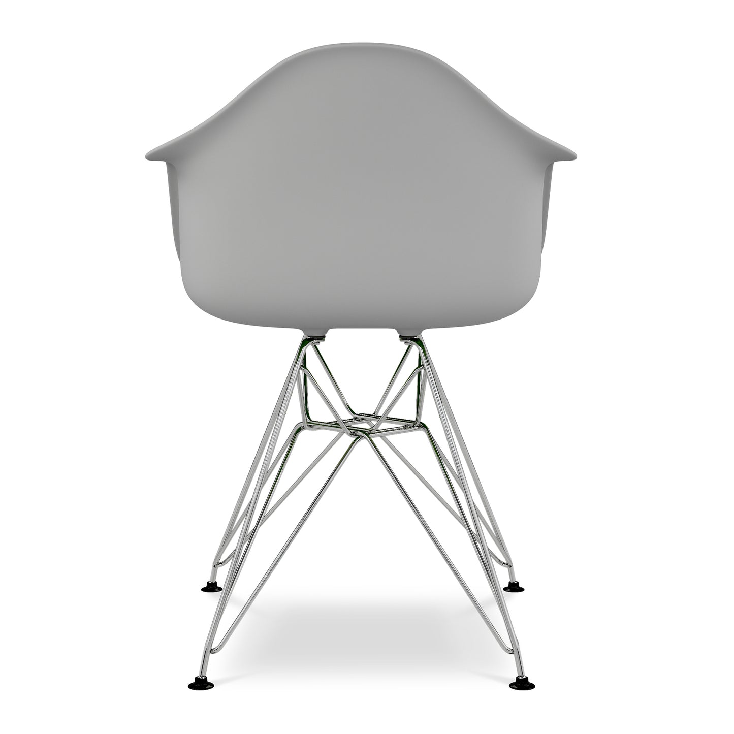 Eiffel Armchair With Steel Legs, Gray