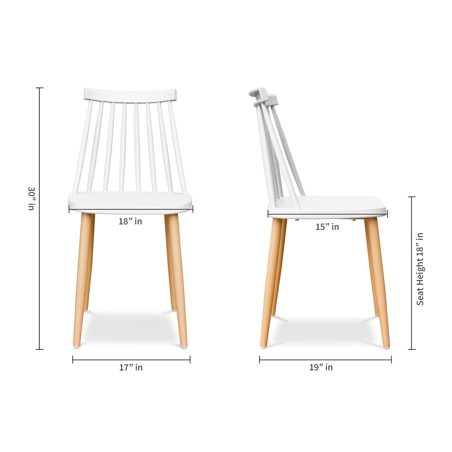 Vincent White Dining Set, Spindle Chairs