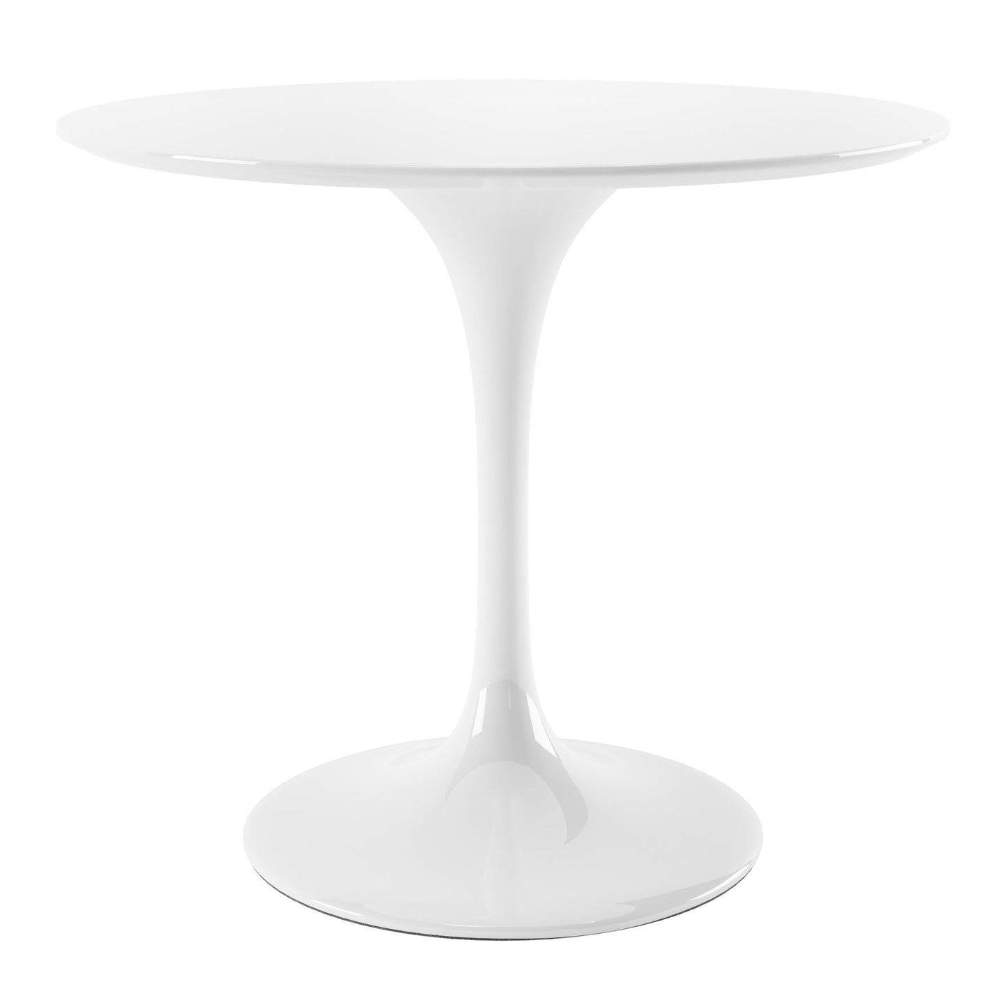 Tulip 36" Fiberglass Dining Table & Wood Leg Chairs Set, Gray