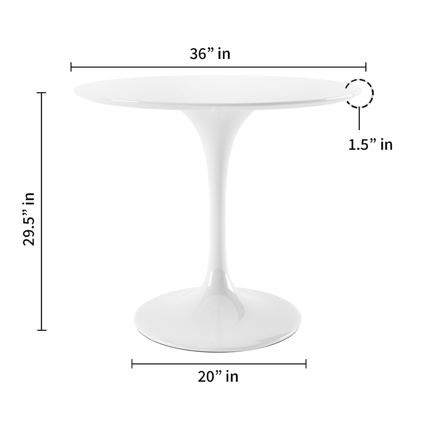 Tulip 36" Fiberglass Dining Table & Wood Leg Chairs Set, Gray