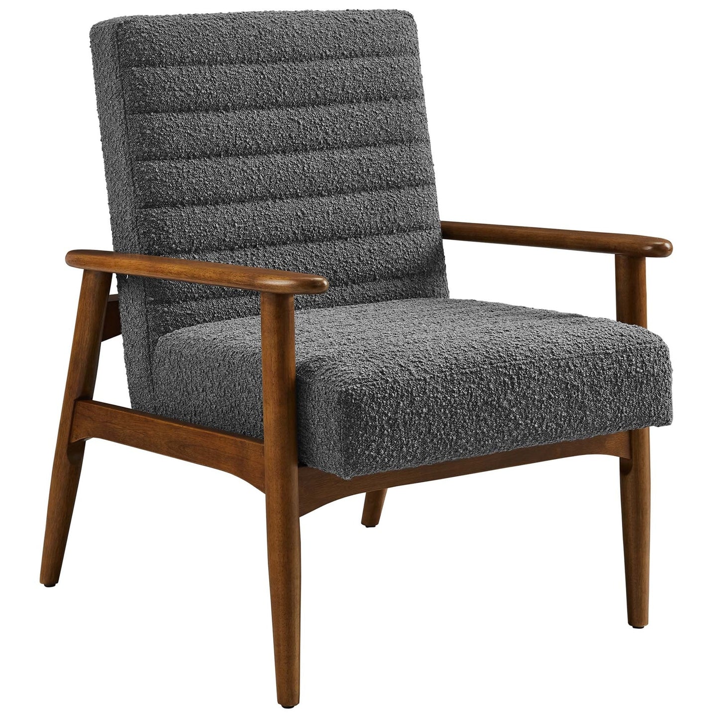 Zain Boucle Lounge Chair, Charcoal