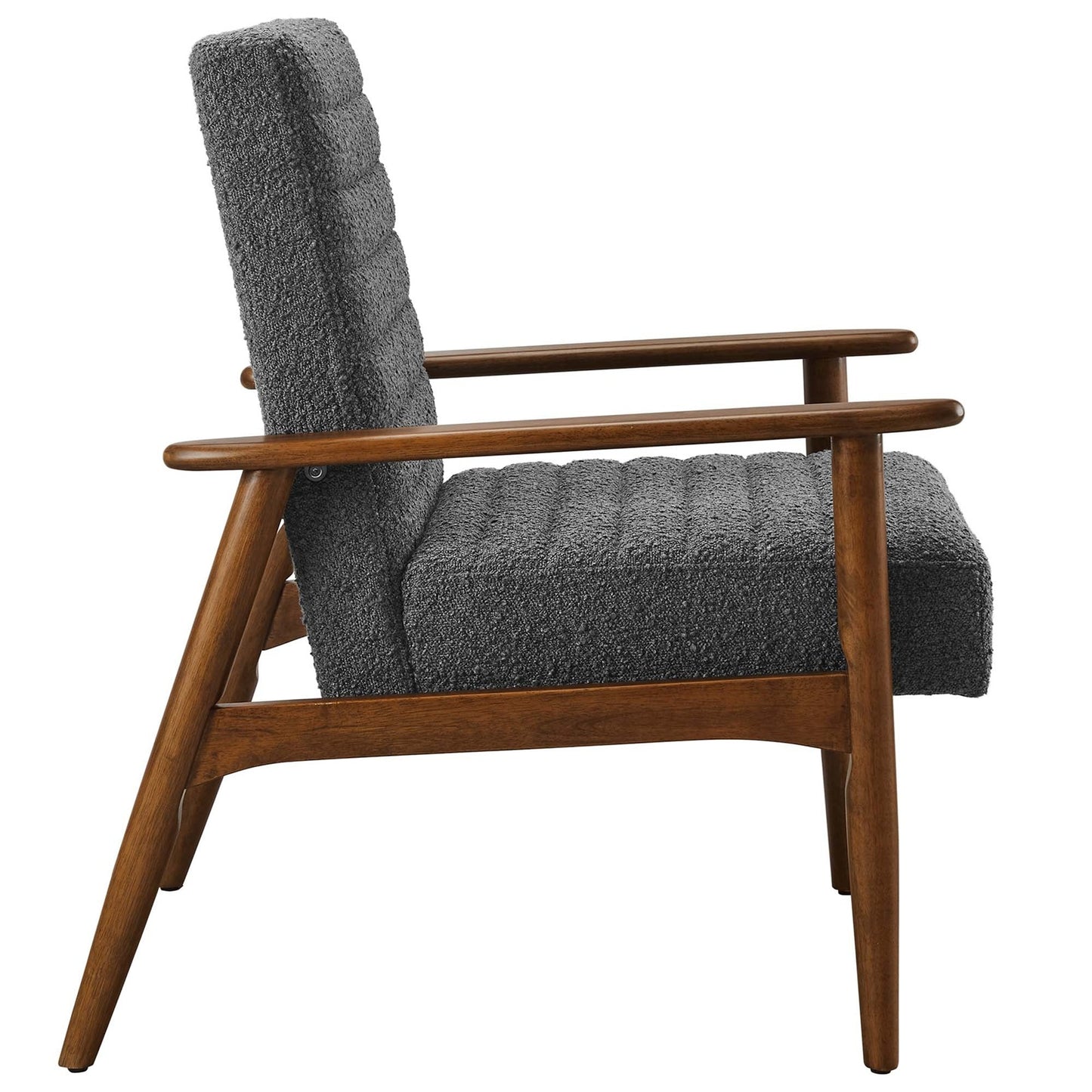Zain Boucle Lounge Chair, Charcoal