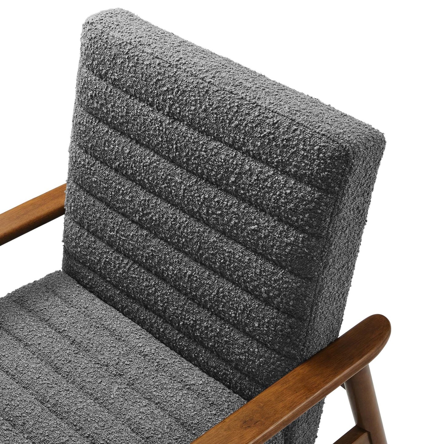 Zain Boucle Lounge Chair, Charcoal