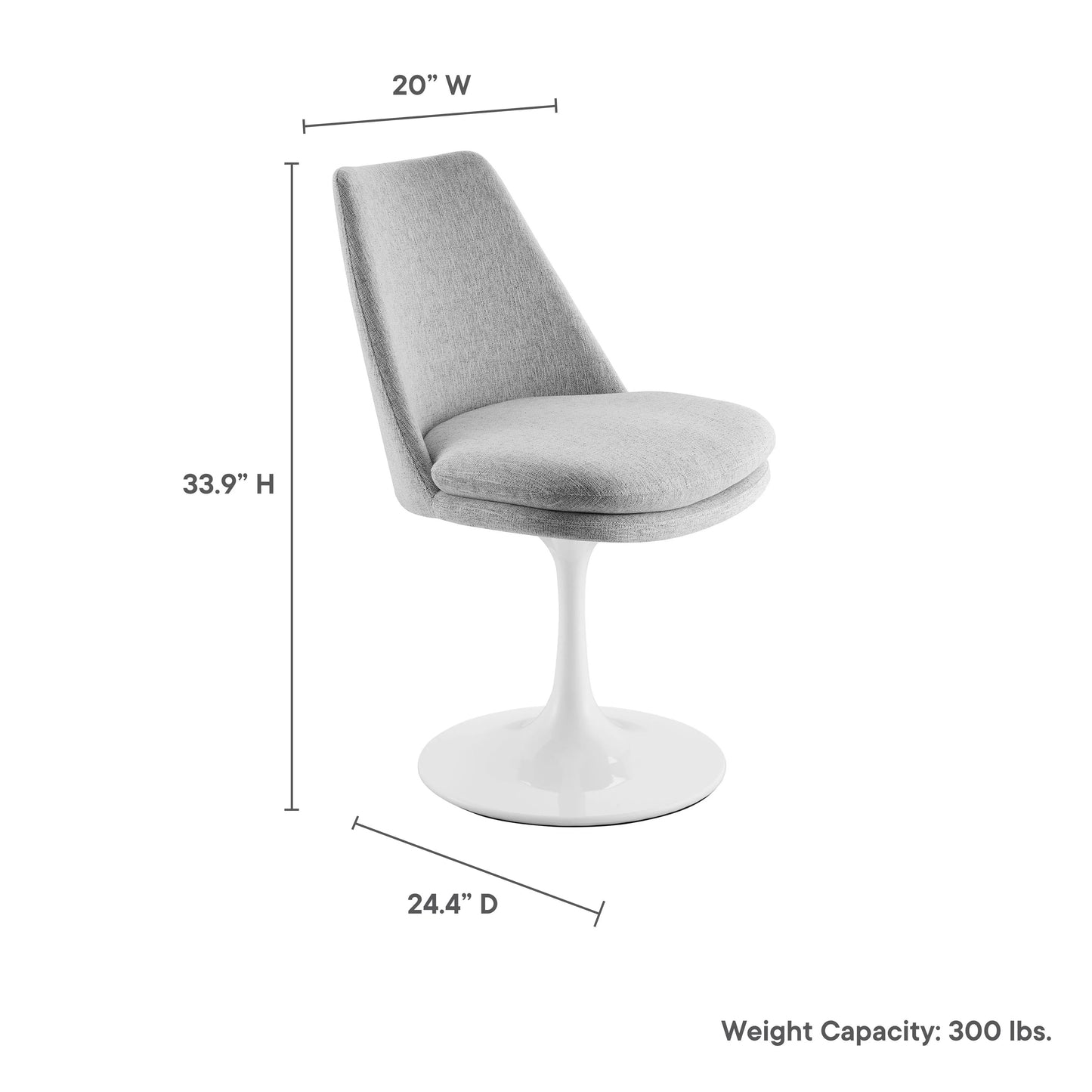 Rose Swivel Side Chair, Light Gray