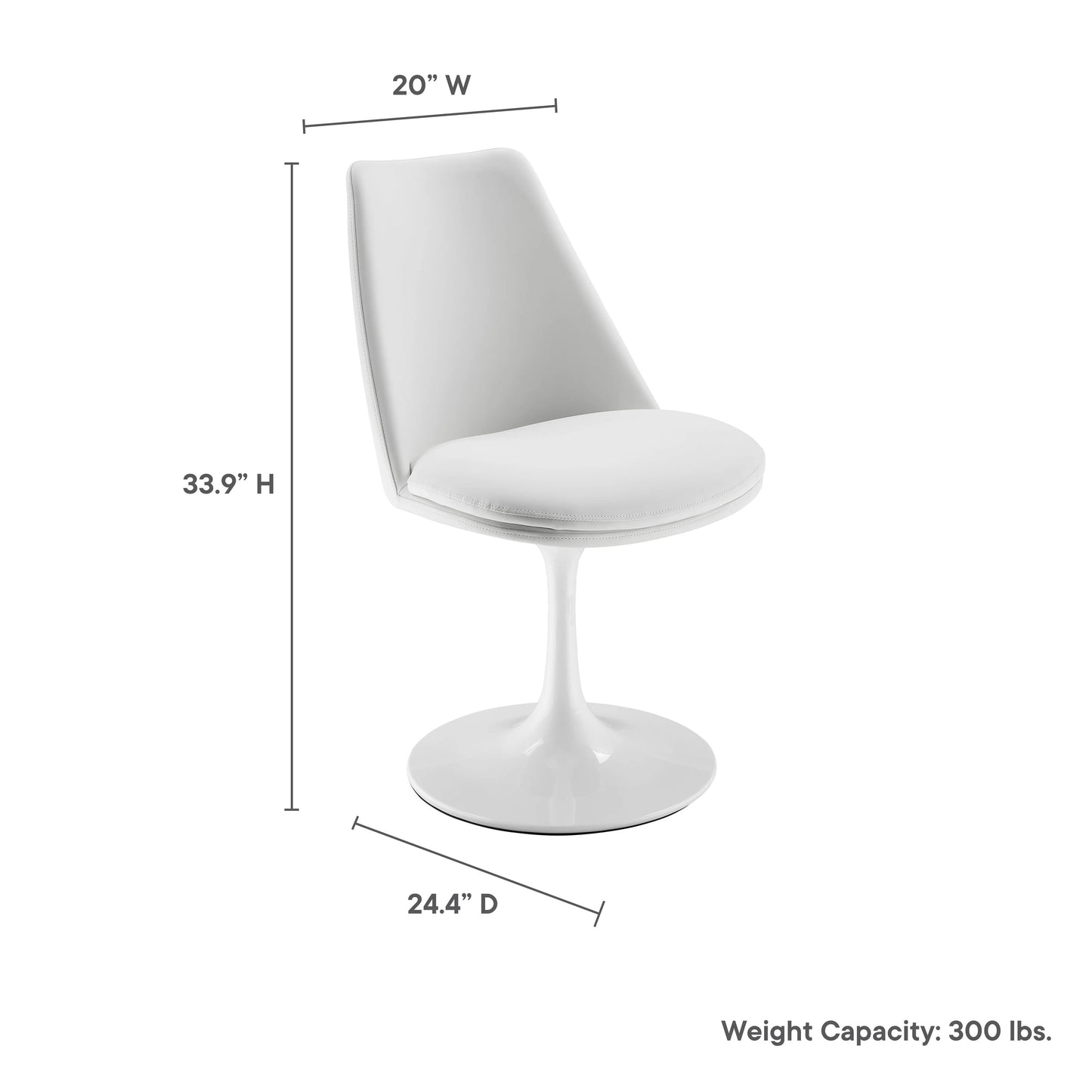Rose Swivel Side Chair, White