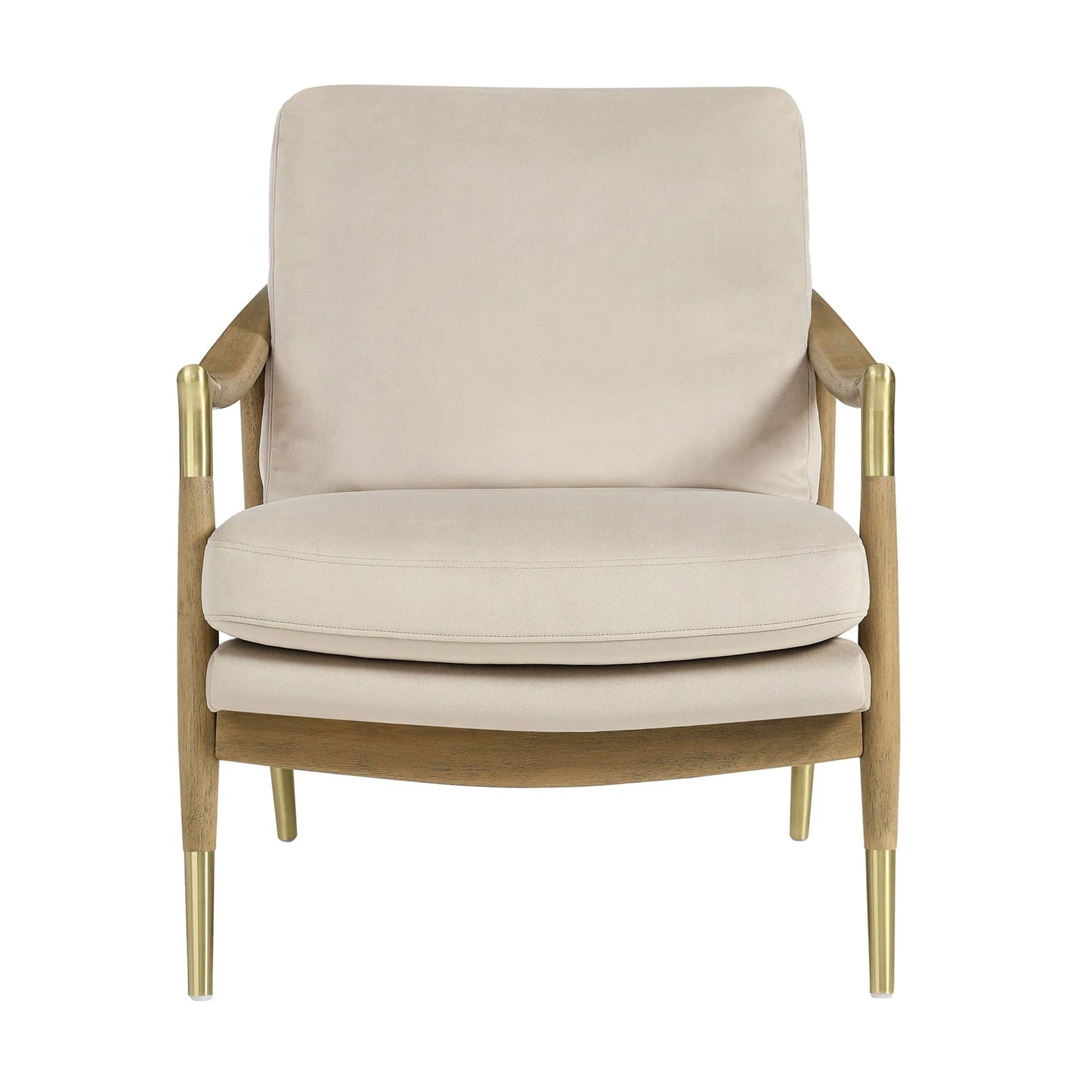 Rollins Velvet Armchair, Almond