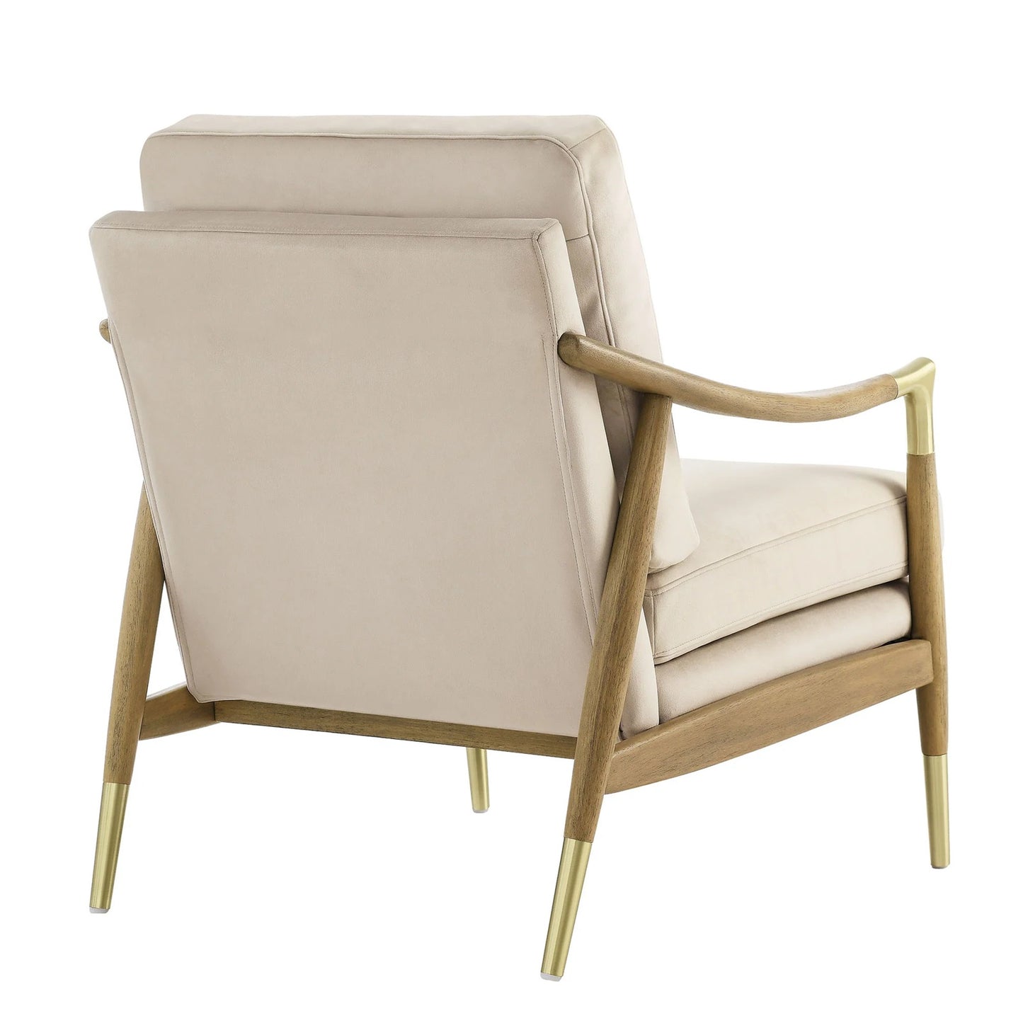 Rollins Velvet Armchair, Almond