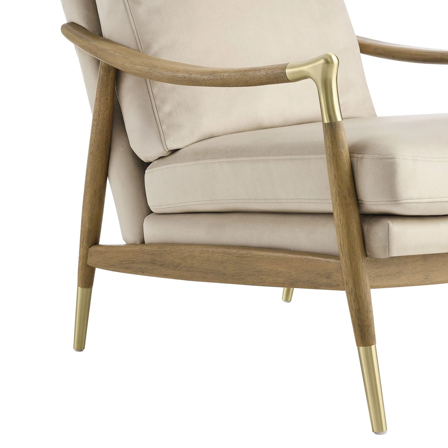Rollins Velvet Armchair, Almond