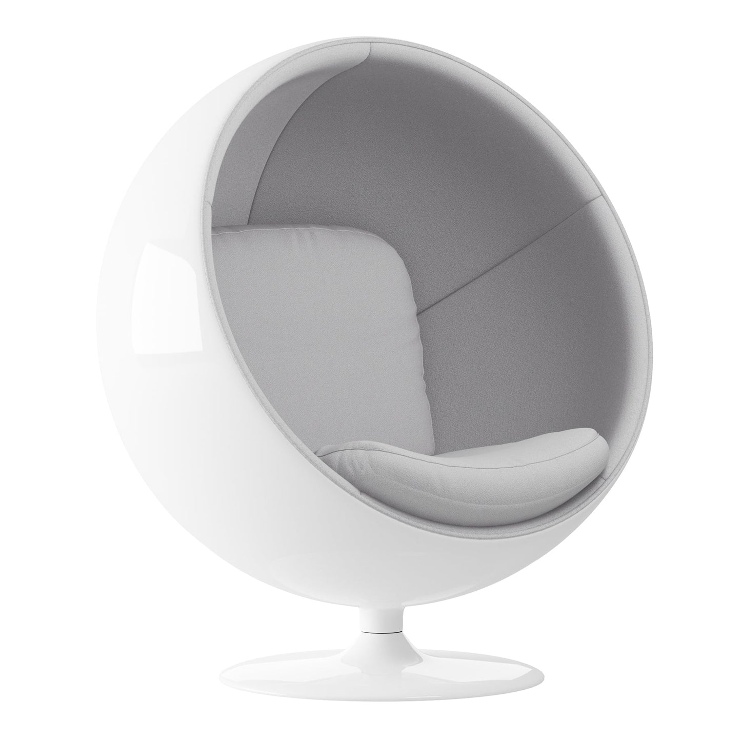 Globe Chair, Gray and White