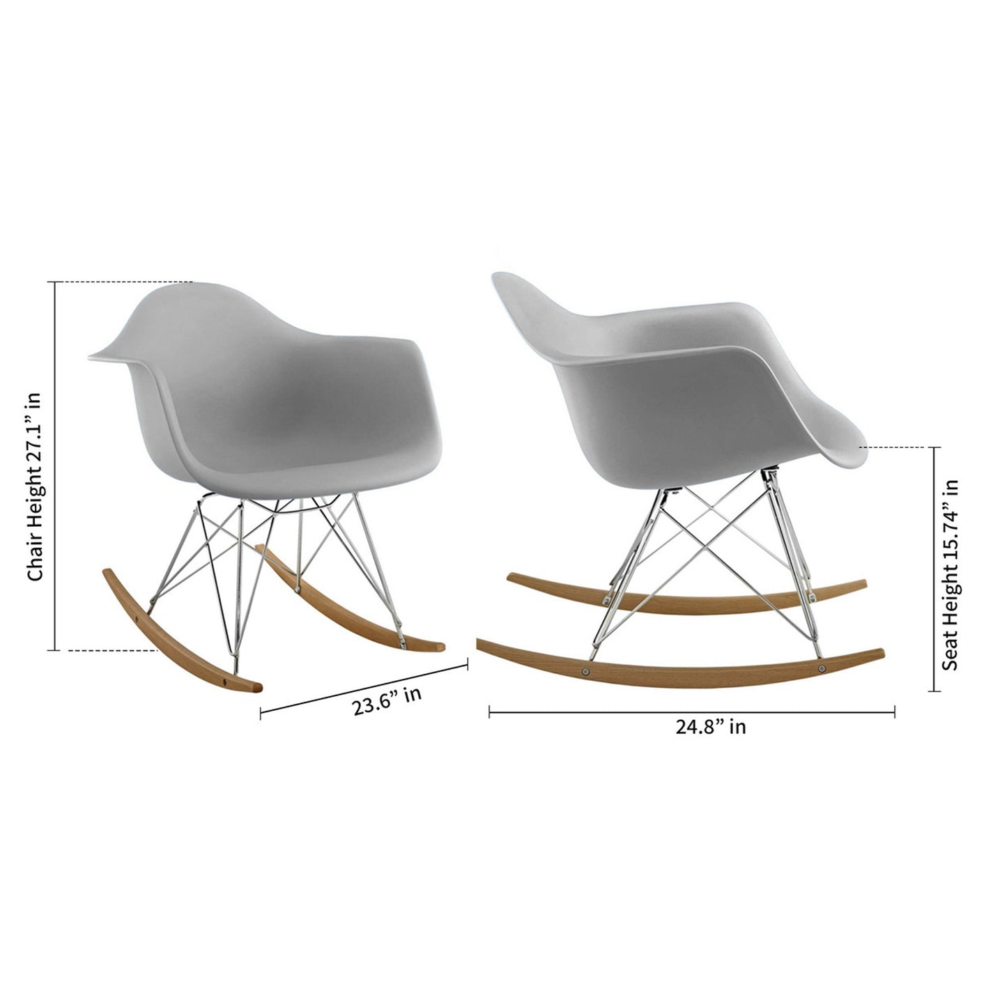 Eiffel Rocker Chair, Gray