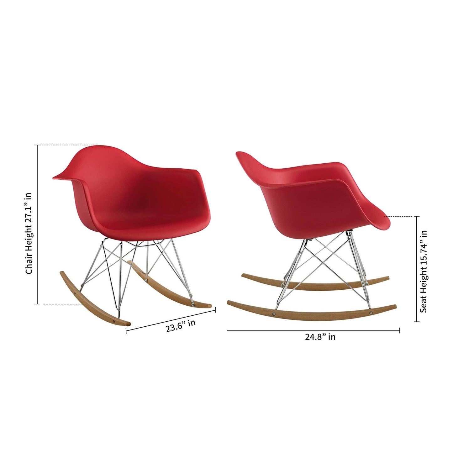 Eiffel Rocker Chair, Red