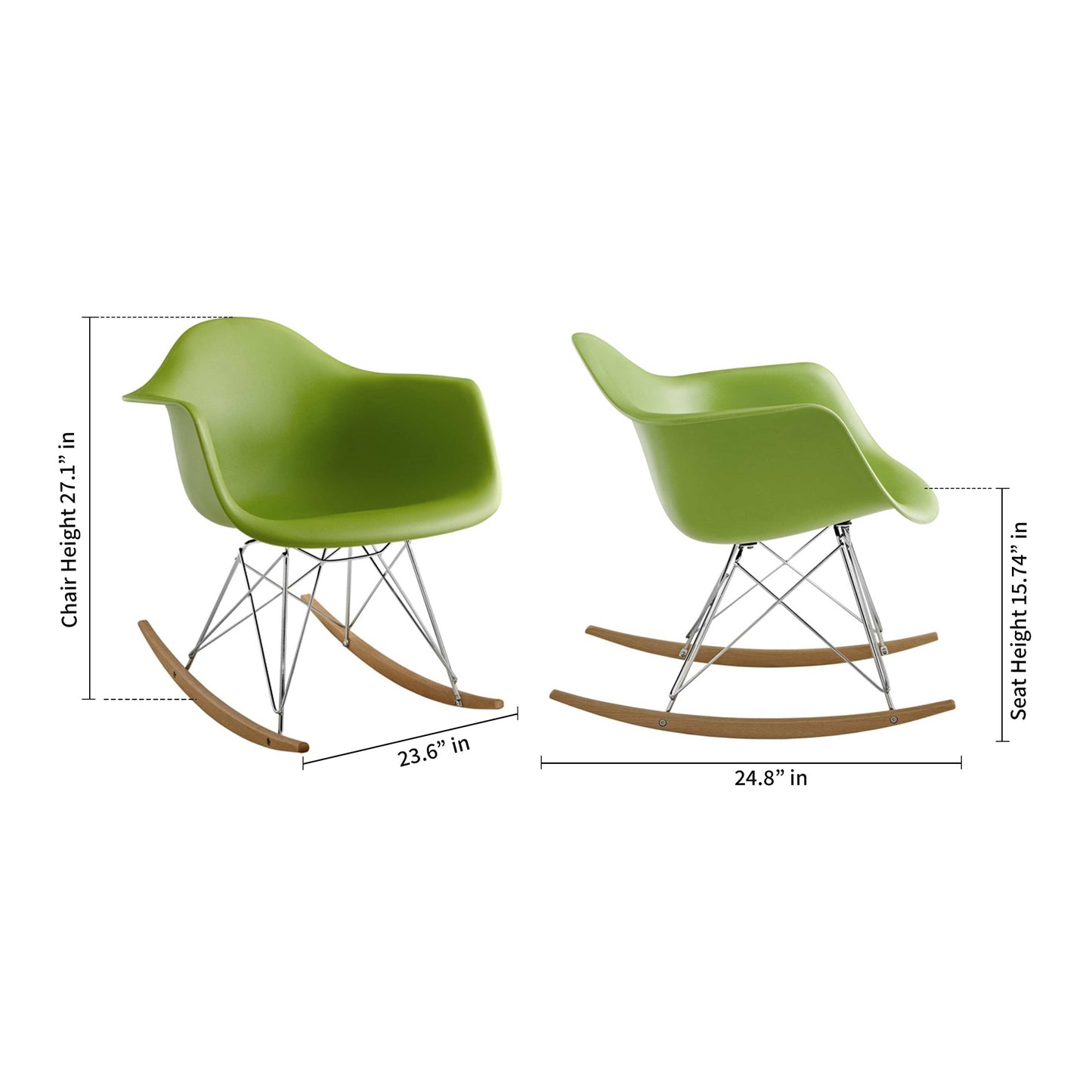 Eiffel Rocker Chair, Green