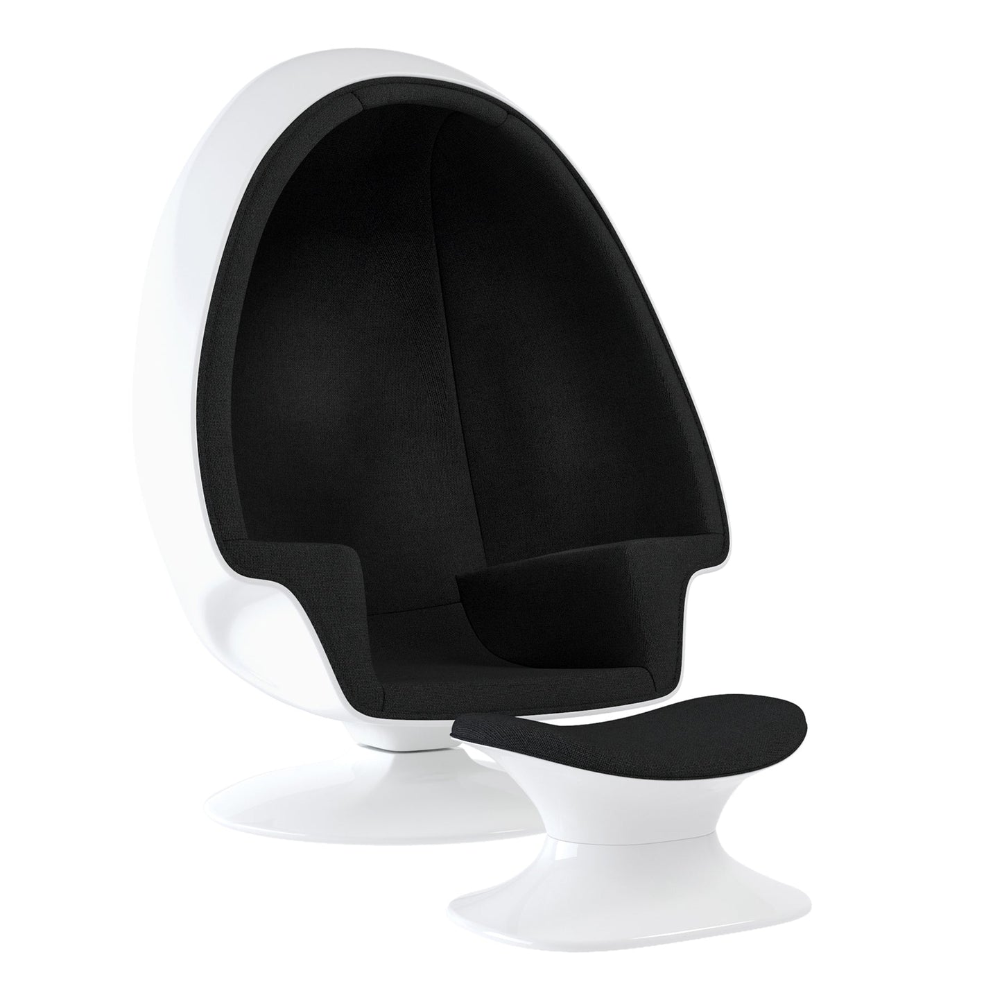 Alpha Egg Chair & Ottoman, Black