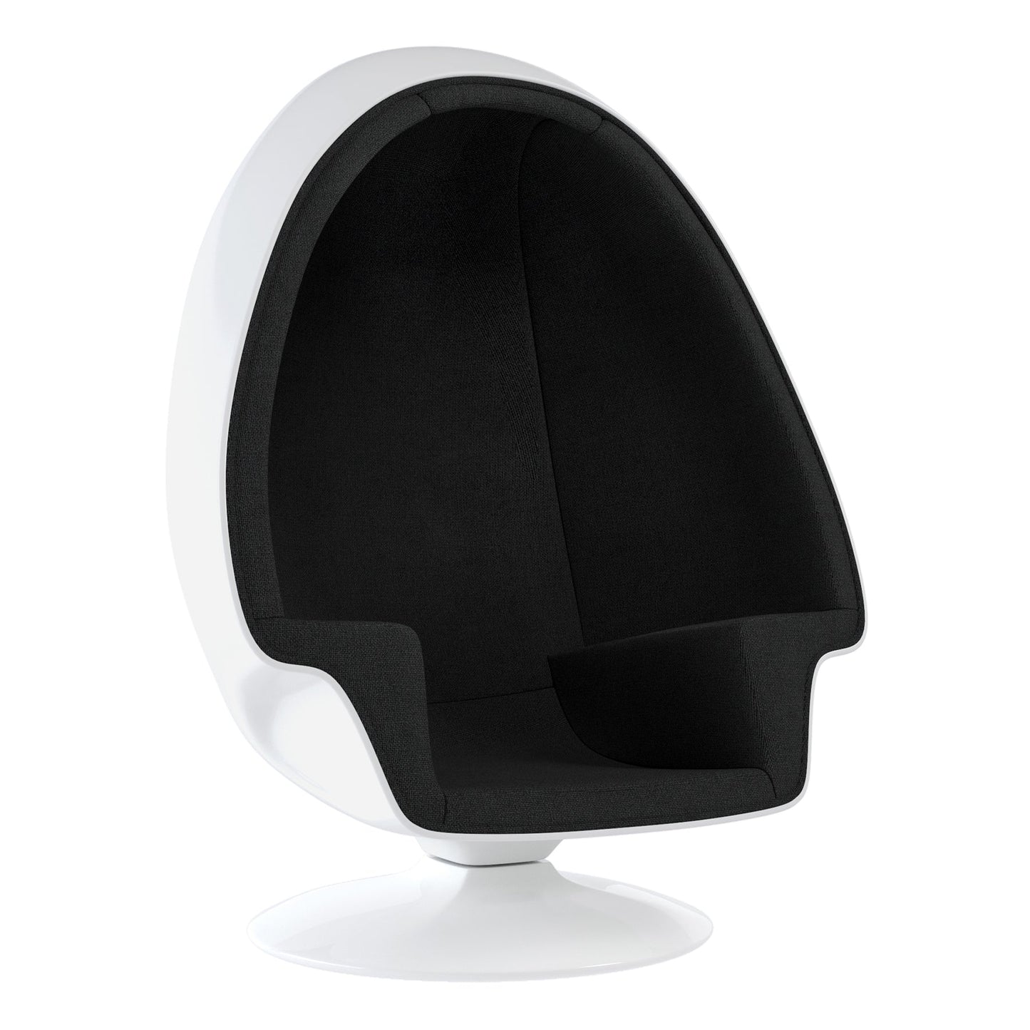 Alpha Egg Chair & Ottoman, Black