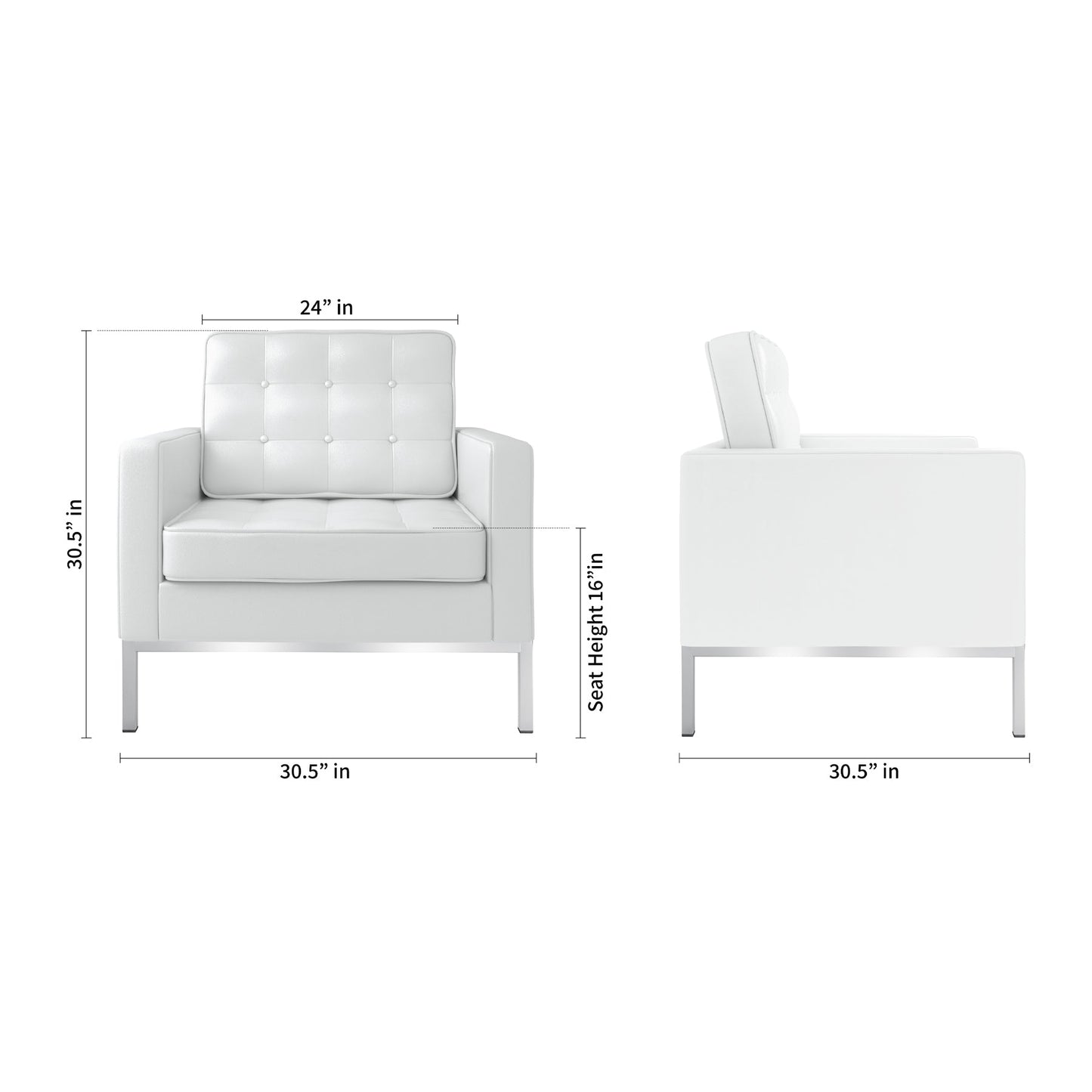 Allen Lounge Chair, White