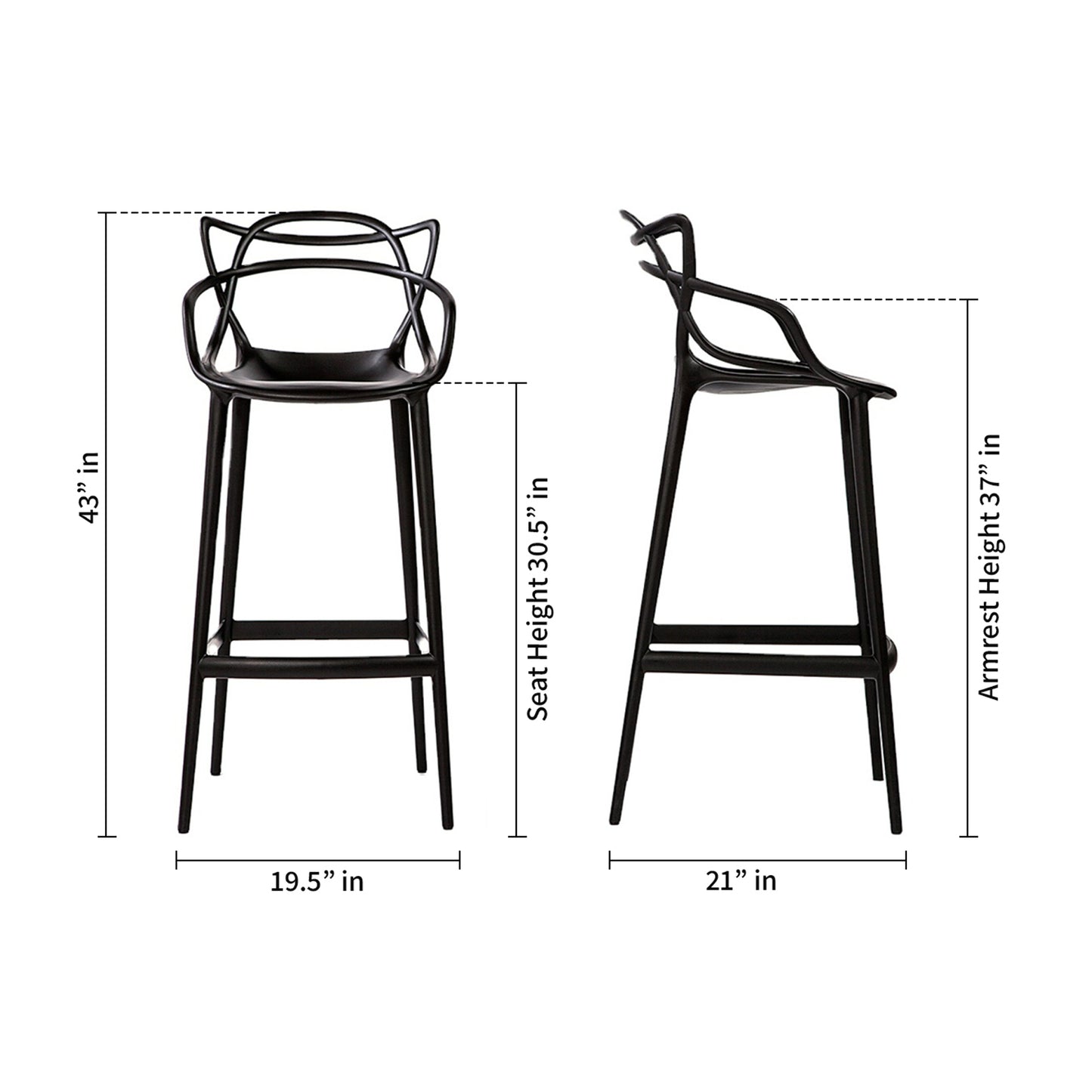 Masters Bar Stool, Black