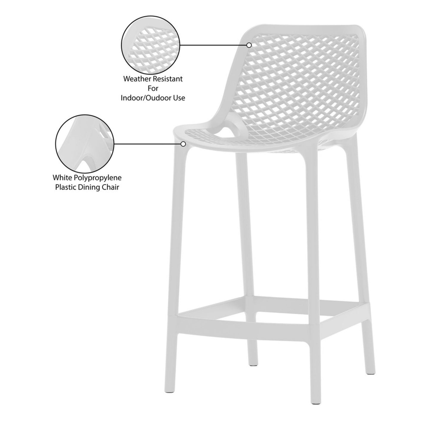 Nami Bar Stool, White