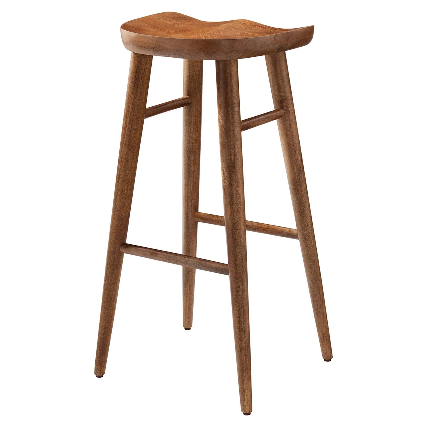 Luca Wooden Bar Stool, Walnut