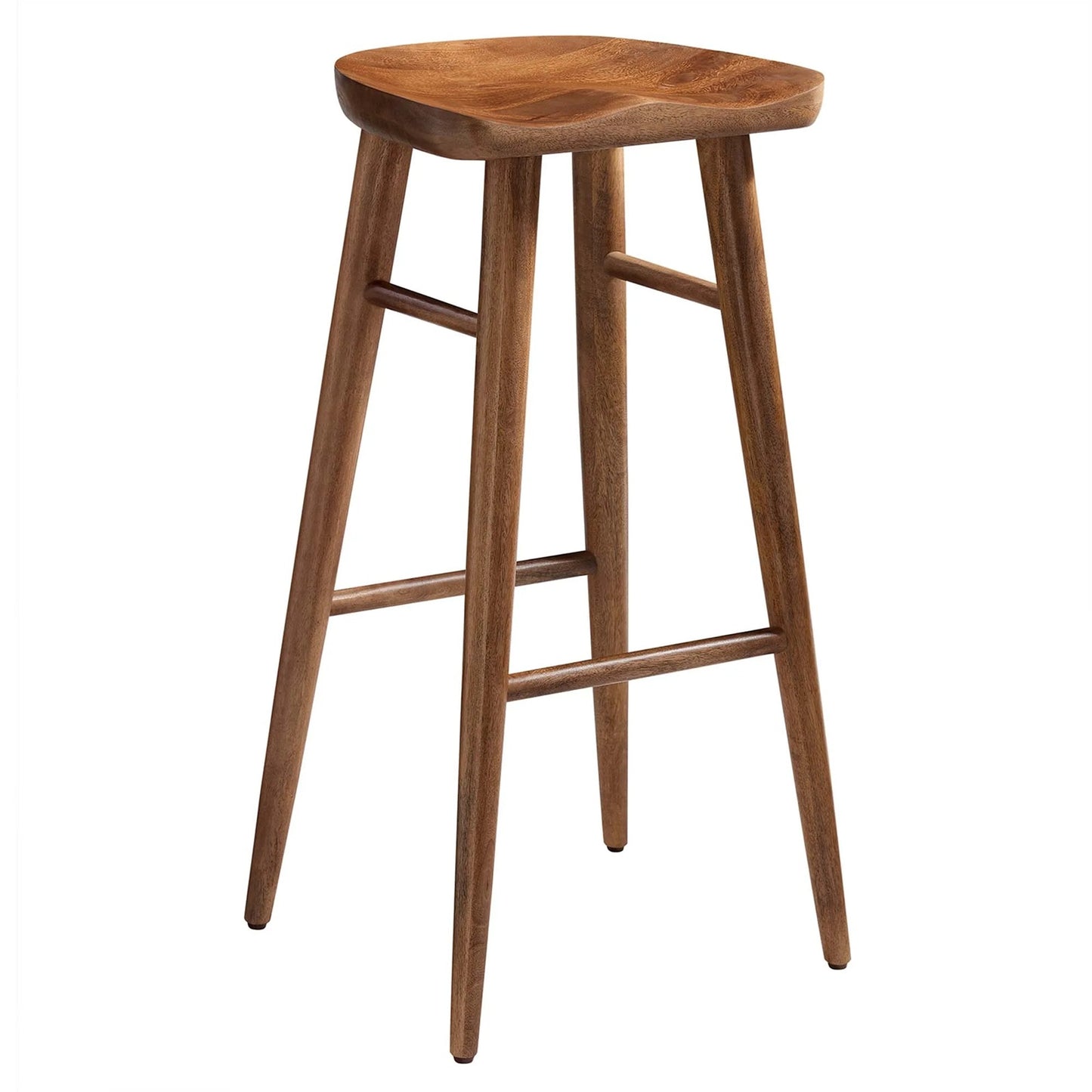 Luca Wooden Bar Stool, Walnut