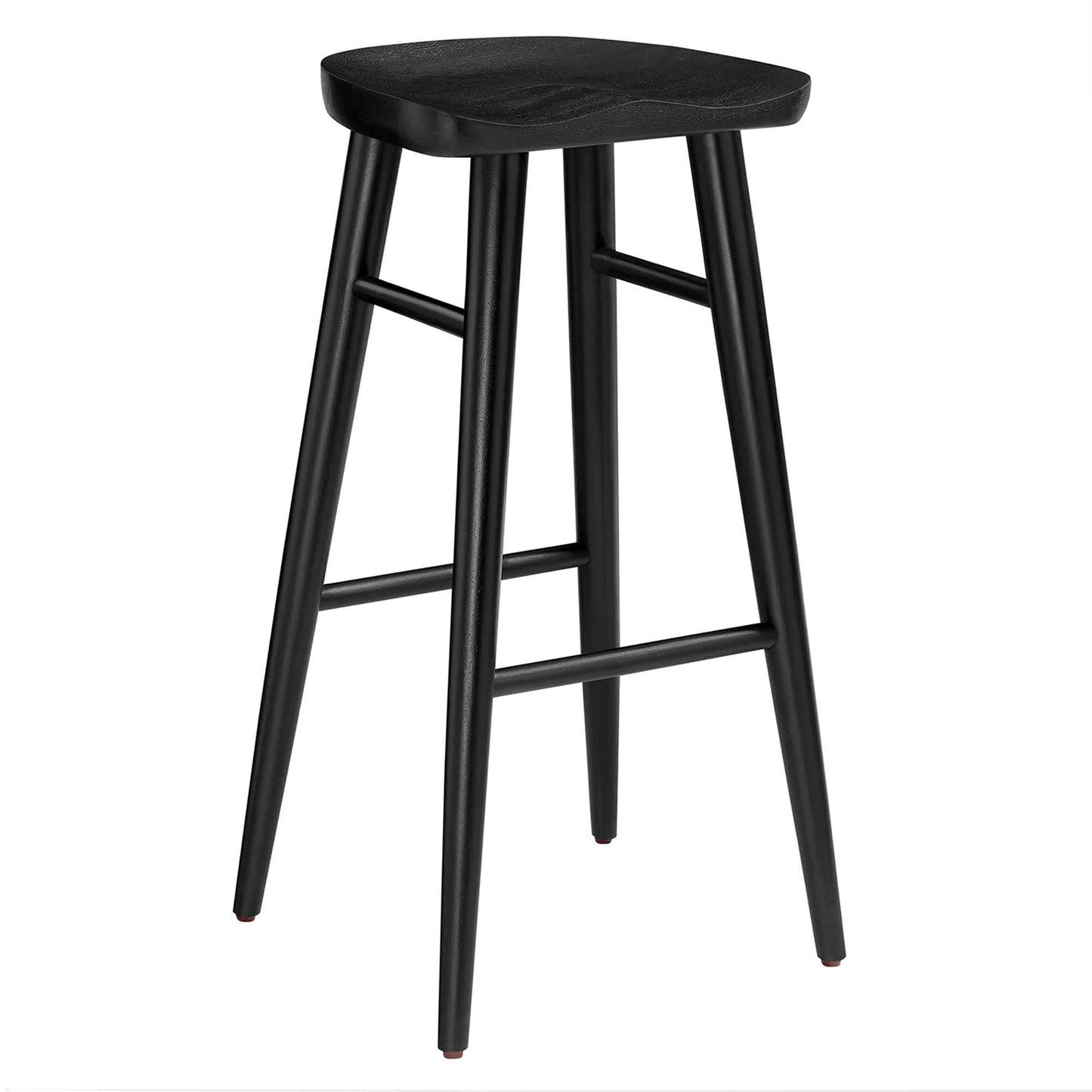 Luca Wooden Bar Stool, Black