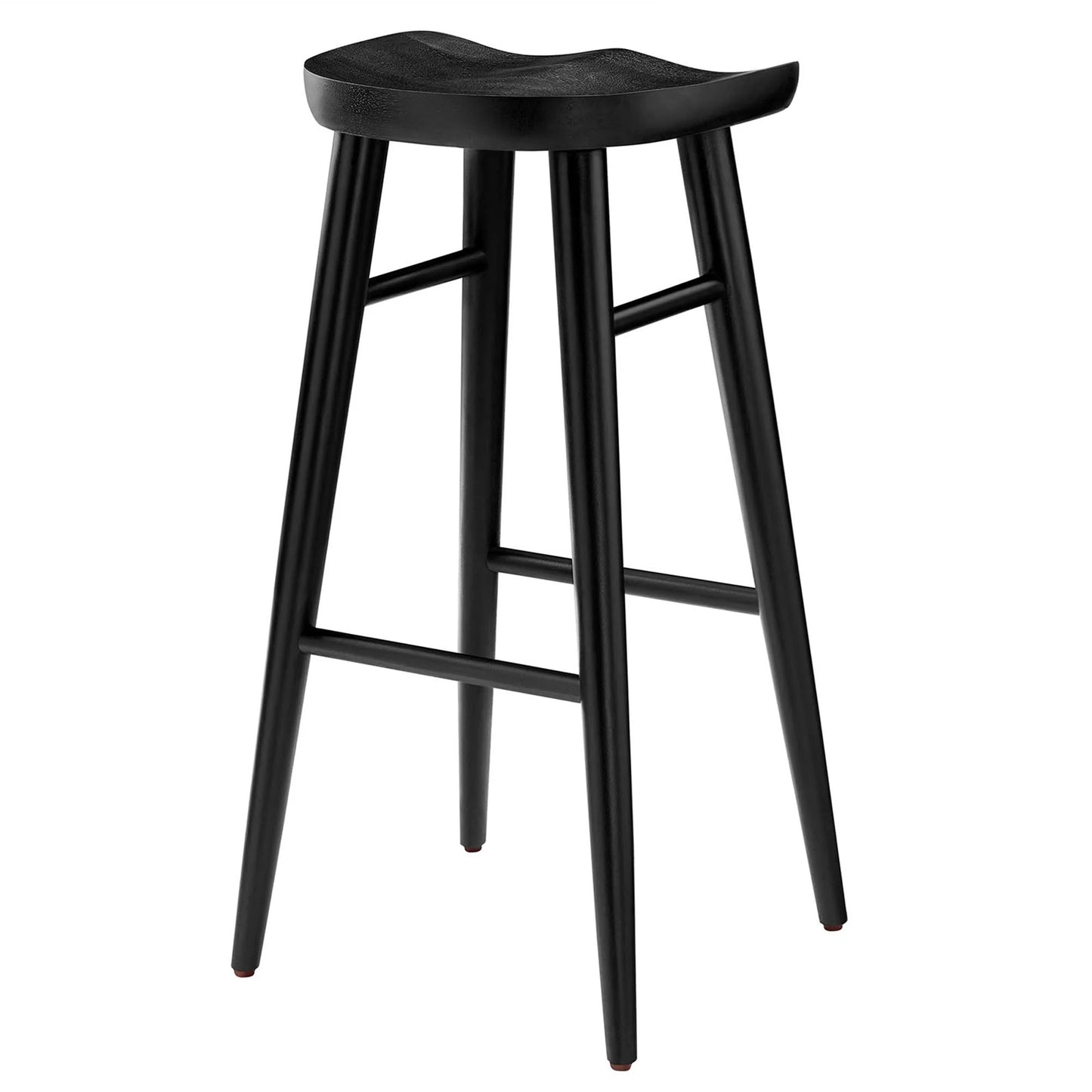 Luca Wooden Bar Stool, Black